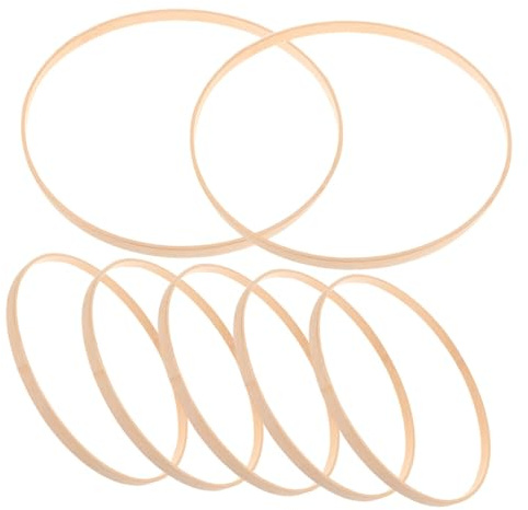 WEKAMOS 10 Stück Bambus Stickrahmen 12cm Kranzringe Makramee Ringe Selbstgemacht Rahmen Robust Glatt für Handwerk Pflanzenreifen Wanddeko Hochzeit