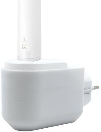 Halterung kompatibel mit Philips Sonicare Ladegerät HX6100, Platzsparende Steckdosenhalterung für elektrische Zahnbürste, Made in Germany, Weiß