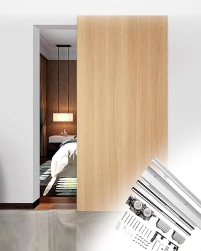 Rail Porte Coulissante Rails Invisibles pour Portes Commerciales avec Mécanisme de Fermeture Douce, Quincaillerie pour d'Armoire, Grange et Fantômes Coulissantes(2.7ft/82cm)