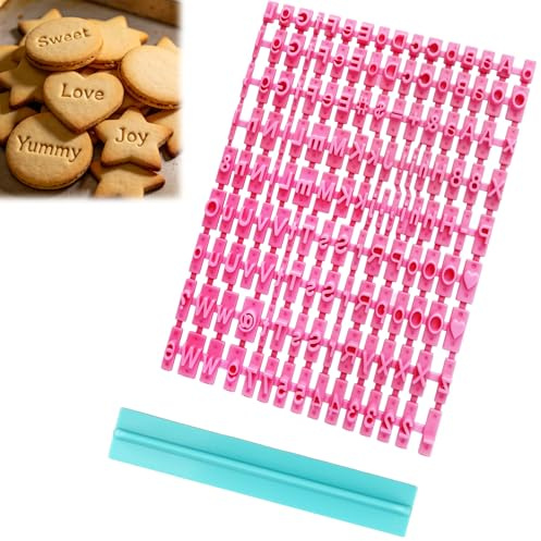 Lot de 150 Emporte Pièce Lettre et Chiffre, Tampon Alphabet pour Argile et Pâtisserie, Moule Biscuit Personnalisé pour Fondant, Pâte à Sucre et Gâteau