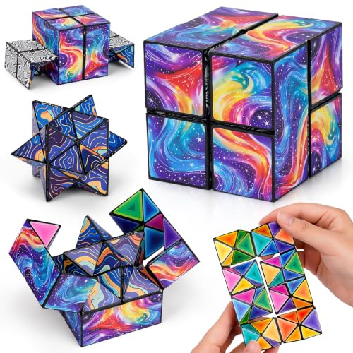 Zauberwürfel Fidget Toy Geschenke Junge 7-8-9-10 Jahre Kinder Infinity Cube | Anti Stress Spielzeug ab 6-7-8-9-10-11 Jahre Junge Würfel IQ Puzzle Spiele ab 6-12 Jahr Junge Geburtstagsgeschenk für Kinder