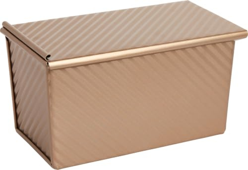 Wenco Brotbackform mit Deckel 19 x10 x10,5 cm – Toastbrotform aus Kohlenstoffstahl für Kastenbrot – Perforierte Backform hitzebeständig bis 220°C – Kastenform mit Silikon-Polyester-Beschichtung