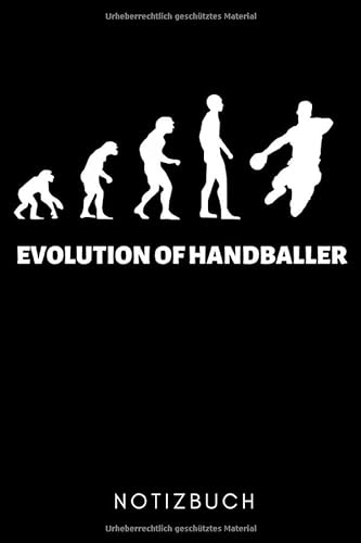 EVOLUTION OF HANDBALLER NOTIZBUCH: A5 Notizbuch PUNKTIERT Handballer Geschenke | Handball Buch | Training | Sport | Handballtraining | Handballmannschaft | Trainingsbuch | Trainingstagebuch