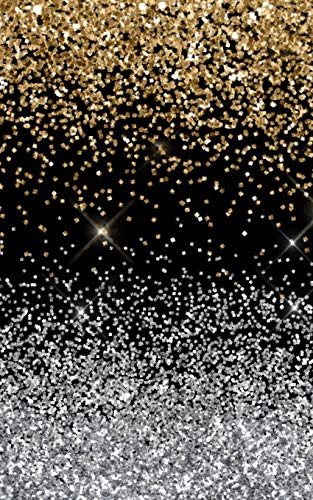 Glitzer Notizbuch: Glitzerlook Buch Gold Silber Konfetti Design Look, marmorierte Seiten zum Selbstgestalten