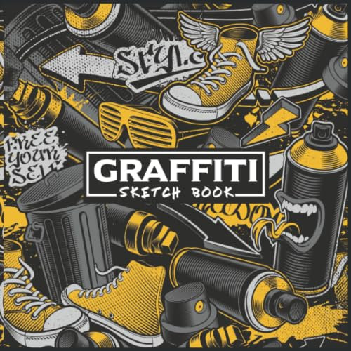 Graffiti Sketch book: A Large Square Sketchbook with Blank Graph Paper and White Paper - 100 Pages ( 8.5 x 8.5 ) for Drawing, Sketching, and Recording Creative Ideas.