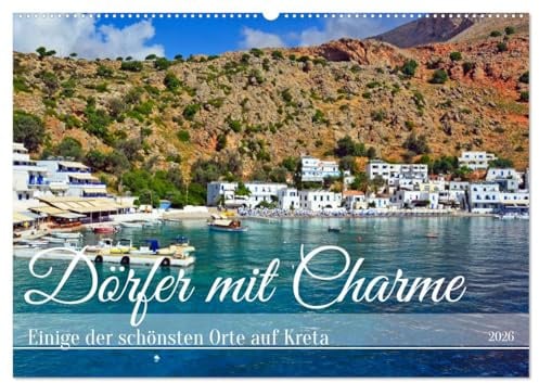 Dörfer mit Charme (Wandkalender 2026 DIN A2 quer), CALVENDO Monatskalender: Einige der schönsten Orte auf Kreta (CALVENDO Orte)