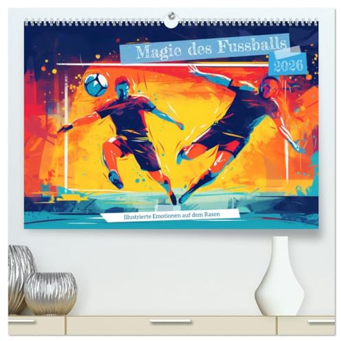 Magie des Fussballs - Illustrierte Emotionen auf dem Rasen (hochwertiger Premium Wandkalender 2026 DIN A2 quer), Kunstdruck in Hochglanz: Leidenschaft ... Eine Hommage an den Fußball (CALVENDO Sport)
