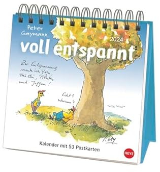 Gaymann: voll entspannt Premium-Postkartenkalender 2024. Die legendären Hühner in einem Wochen-Kalender zum Aufstellen. Yoga und Achtsamkeit mit dem ... einem Tischkalender.: Yoga- & Wellness-Hühner