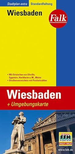 Falk Stadtplan Extra Standardfaltung Wiesbaden