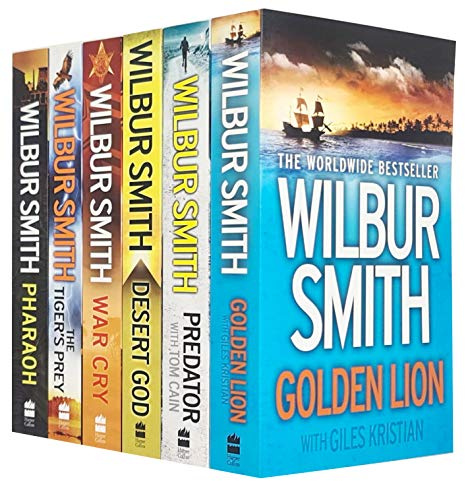 Wilbur Smith Collection 6 Books Set (Golden Lion, Predator, Desert God, War Cry, The Tiger’s Prey, Pharaoh)