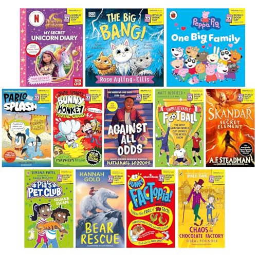 World Book Day 2026 Collection 12 Books Set (Pablo and Splash, Bunny vs Monkey, Against All Odds, Unbelievable Football, Pia's Pet Club, Unicorn Academy, Bear Rescue, The Big Bang & Four More)