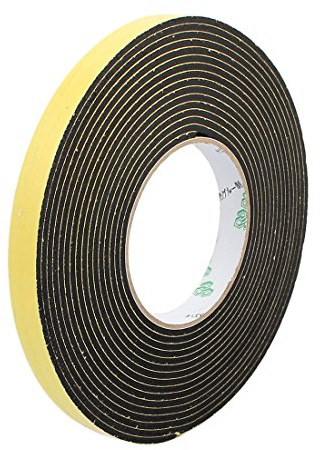 sourcingmap 15mm x 3mm Super Strong Single Side EVA Sponge Foam Tape Black 5M Length