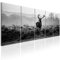 murando - Tableau décoratif animal 200x80 cm - Impression sur toile en noir et blanc - Décoration murale pour salon et chambre - Des arbres cerfs nature hiver animaux g-B-0047-b-o