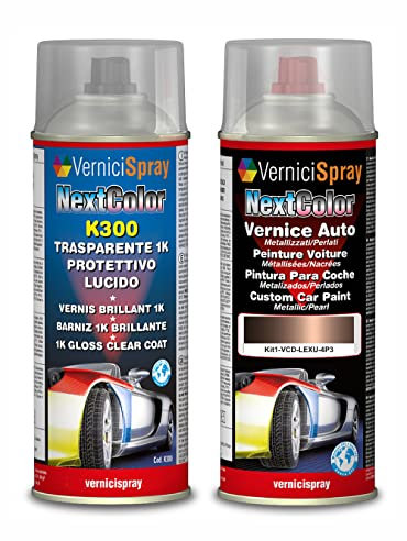Autoausbesserungsset – Autolack in Metallic/Perlfarbe 4P3 Braun Meter. VerniciSpray und Glanzlack, 400 ml