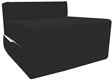 Style Mode Fold Out Guest Chair Z Bed Futon Sofa Comfortable Supreme Quality Foam for Adult and Kids Lounger Mattress (Black)