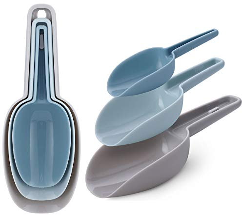 Vilihkc Pala de plástico de cocina, paquete de 3 palas de plástico de grado alimenticio, transferencia de polvo, partículas pequeñas, helado y puré de papas