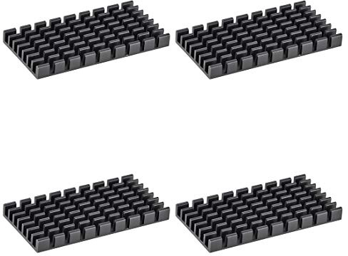 sourcing map 4Stk. Kühlkörper kreuzförmigen Kerben für MOS GPU IC Chip 50x25x5 mm Schwarz