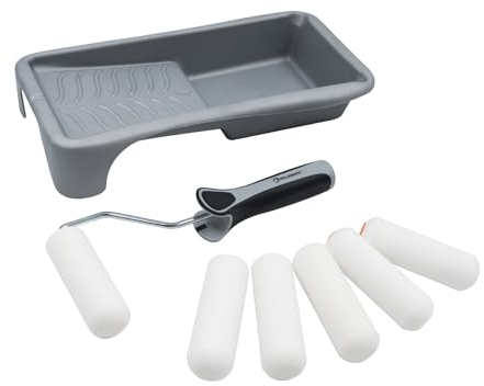 ROLLINGDOG Kleiner Farbroller – Mini-Schaumstoff-Farbroller, 10,2 cm, Mini-Farbroller für Schränke, Möbel, Wände, Türen und Fensterrahmen, glatte Oberflächen, 8 Stück