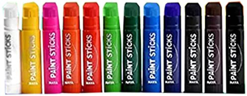 NAYA Paint Sticks for 12 Colours Washable Crayon Non-Toxic Paint Sticks Solid Tempera Paint for Toddlers, Kids, Children, Teens Adults Gifts, Quick Drying & Mess Free