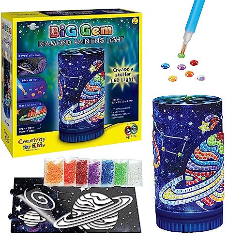 Creativity for Kids Big Gem Diamond Painting Light - Create Your Own DIY Night Light, Diamond Arts and Crafts Kit for Kids Ages 6-8+