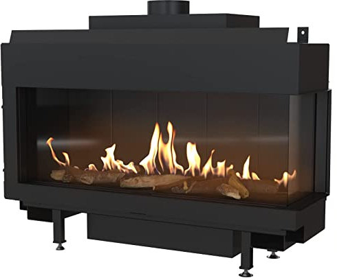 Kratki Leo/P / 100 / G20 Leo 100 Inserto de Chimenea de Gas, acristalamiento a la Derecha, Combustible: Gas Natural (GN), Acero, Potencia calorífica Nominal: 9 kW, EEI 94,4