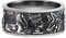 Vintage Schwarzer 925 Sterling Silber Ägyptischer Ring Bandring Geprägter Ankh Anubis Horus Skarabäus Pharao Sphinix Sonne für Herren Damen Größe 70