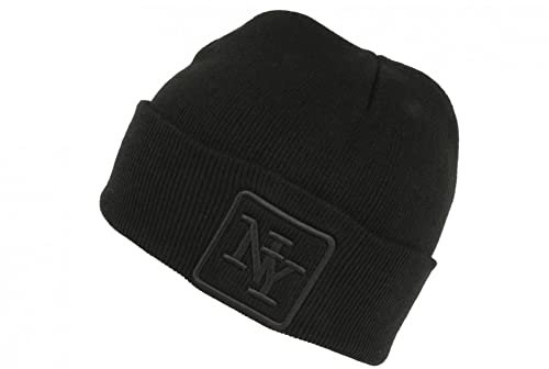 NY Mütze Schwarz Fashion Patch New York 3D Warme Wolle Newok Unisex, Schwarz , Einheitsgröße