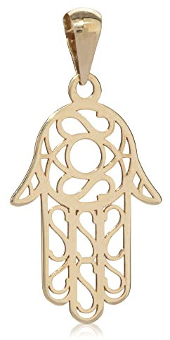 NKlaus Kettenanhänger Hand Der Fatima 333 Gelb Gold 8 Karat 17x11mm klein Amulett 8272