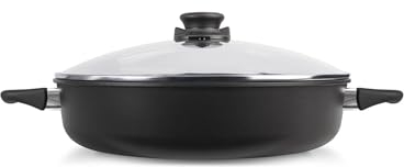 Set Original Gundel GUSS-KASSEROLLE INDUKTION, Servierpfanne mit Deckel Ø 32 cm, Höhe 7,5 cm, backofenfeste Griffe