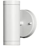 Konstsmide Outdoor Wall Light Mains Powered/Modena Up Down/LED High Power 2 x 4 W Lamp/Clear Glass/Aluminium/IP54/Outside Light Matt White