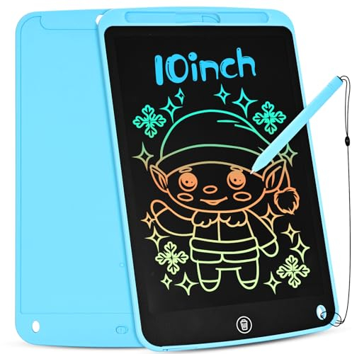 BlueSwan LCD Schreibtafel Kinder 10 Zoll, Tragbares Elektronisches Löschbares Zeichentablett für Kinder 2 3 4 5 6 7 Jahre alt, Blau