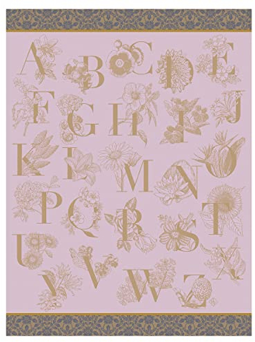Le Jacquard Français 28560 Geschirrtuch De A à Z Violette 80X60 cm Baumwolle