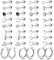 JeweBella 19Pairs Kleine Ohrstecker Damen Set Chirurgenstahl Knorpel Helix Ohrringe Hypoallergen Stern Mond Flatback Ohrringe Zirkonia Creolen Ohrringe Piercing Ohrstecker Set für Frauen Mädchen