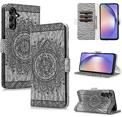 CASAFUNY Handyhülle für Samsung Galaxy A54 Hülle, PU Lederhülle Flip Wallet Case für Samsung A54 5G, Magnetische Schutzhülle Kartenfächern Ledertasche Klapphülle für Samsung Galaxy A54 5G, Schwarz