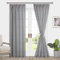 DWCN Voile Vorhänge mit Kräuselband Leinenoptik 2 Stücke Halbtransparent Vorhänge für Wohnzimmer,Durchsichtige Gardinen,Grau,225x140cm (Höhe x Breite)