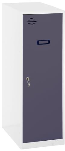 Simon Rack Taquillas Vestuario Pequeña, 915x300x500 mm, Amario Metalico Pequeño, Incluye Llave, Blanco/Antracita - Simonlocker