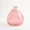 Vase Bas en Verre recyclé et Design Lisse irrégulier - Vase en Verre Artisanal de Style méditerranéen Décoration de Maison (Rouge Tule)