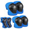 COOLGO Knieschoner Kinder 6-12 Jahren- Inliner Protektoren Set Schoner [6er]- Knie Handgelenkschoner und Ellenbogenschützer für Kinder Rollschuhe Roller Skateboard (Blau-M (6-12 Jahre Kinder))