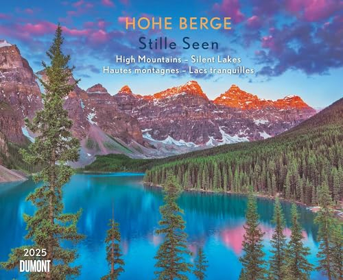 DUMONT - Hohe Berge - Stille Seen 2025 Wandkalender, 52x42,5cm, Fotokunst-Kalender mit traumhaften Bergkulissen und stillen Seen, fotografiert u.a. in Deutschland, Italien und Kanada, Spiralbindung