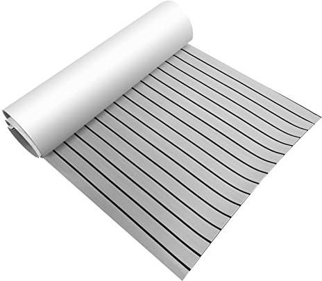 EVA-Teak-Terrassendielen, Bootsboden, Multifunktionsmatte, Schaumstoff, Marine, Rutschfest und Selbstklebend, Künstlicher Teppich, Kühler für Motorboot, Wohnmobil, Yacht, Kajak, Badeplattform