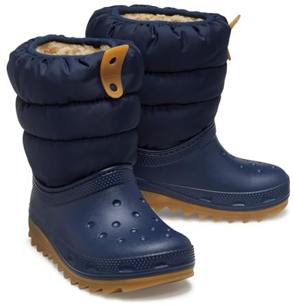 Crocs Unisex Kinder Classic Neo Puff Boot T Stiefel, Navy/Gum, 24/25 EU