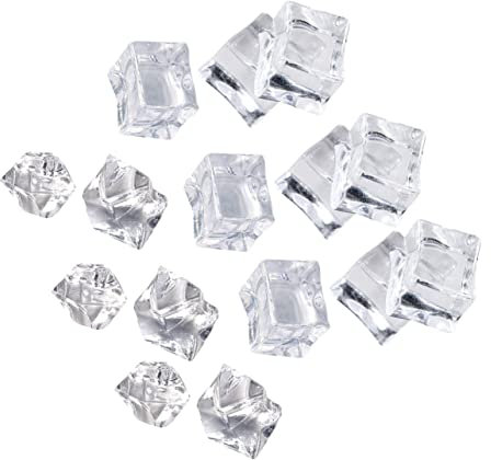 TOPBATHY 200 STK simuliertes EIS quadratische Blumenvase Deko-Eiswürfel aus Acryl Dekor Felsen Eiswürfel für die Hausbar Acryl-Eisblöcke Diamant Kristall Eisstein zerstoßenes EIS Weiß