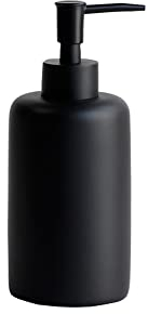 ZWJAJU Distributeur de savon liquide vaisselle en polyrésine noire - Pompe en plastique - 300 ml - Pour salle de bain et cuisine - Noir (rond), ZW2023360