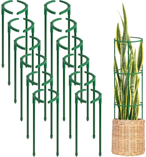 24 Stück Pflanzenstützstäbe, halbrunde Pflanzenstecker für Zimmerpflanzen, stapelbare Gartenblumenstütze für Tomaten, Monstera, Pfingstrosen, Hortensien, Kletterpflanzen