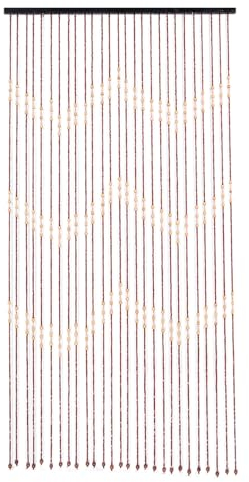 Shiyinge 90X175Cm Holzvorhang TüRvorhang Fadenvorhang Insektenschutz Multifunktion TüR Perlen Studie Balkon HaustüR Dekor VorhäNge Bambus NatüRliche Raumteiler Polieren Retro Holz Farbe Wellenmuster