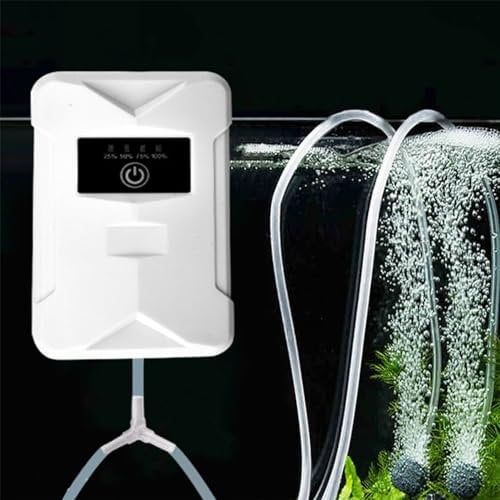 Aquarium Air Pump Fish Tank Pump mit Portable Rechargeable fish tank air pump Can Last 6hrs at High Air Volume Mode Ultra Quiet Oxygen Pump for Outdoor Fishing Power Outages
