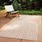 In & Outdoor Teppich Wetterfest Wohnzimmer Balkon Küchenteppich Terrassenteppich Flachgewebe Sisaloptik mit Muster Boho Kreise Natur beige 140x200 cm