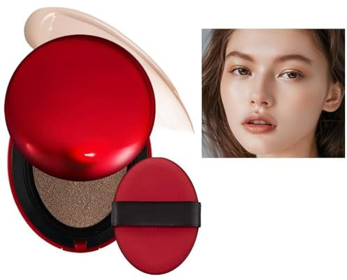 Super Fit Cushion Foundation Textura ligera, acabado semimate 72 horas de duración Cobertura modulable. resistente al agua,transparente Red+Shell+Air se centra en mantener una gran cobertura 
