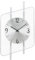 AMS Moderne Wanduhr mit Funkwerk, Funkuhr, batteriebetrieben Wanduhr Silber Aluminium Funkuhrwerk 45cm- 5582