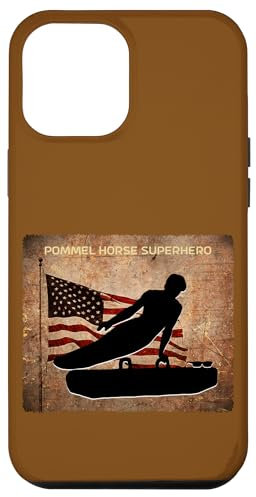 Hülle für iPhone 15 Plus 2024 Medalist Grunge US-Flagge – Pompel Pferd Superheld